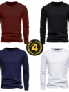 Zayra Bundle Of 4 Sweat-Style O-Neck Full Sleeve Tshirt For Summer’s. S2