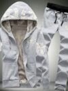 Zayra  Hazel-Grey Hooded Style 2-Pcs Premium Quality Winter Tracksuit. D-10